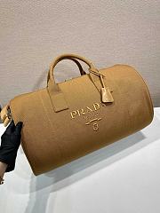 Okify Prada Canvas Duffle Bag In Brown Tabacco 53x32x32cm  - 4