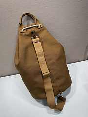 Okify Prada Linen Blend Drawstring Duffel Bag In Brown 55x34x34cm - 5