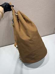 Okify Prada Linen Blend Drawstring Duffel Bag In Brown 55x34x34cm - 4