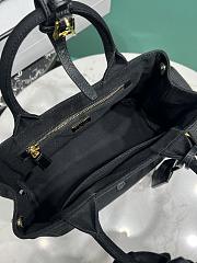 Okify Prada Mini Jardiniere Cotton Canvas Handbag In Black 22x15x13cm - 2