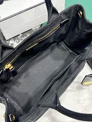 Okify Prada Small Jardiniere Cotton Canvas Handbag In Black 26x19x15cm - 4
