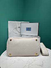 Okify Prada Small Jardiniere Cotton Canvas Handbag In White 26x19x15cm - 2