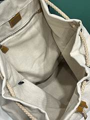 Okify Prada Linen Blend Drawstring Duffel Bag In White 55x34x34cm - 5