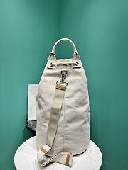 Okify Prada Linen Blend Drawstring Duffel Bag In White 55x34x34cm - 3
