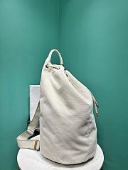 Okify Prada Linen Blend Drawstring Duffel Bag In White 55x34x34cm - 2