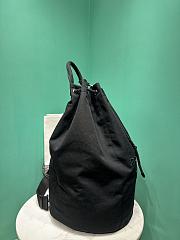 Okify Prada Linen Blend Drawstring Duffel Bag In Black 55x34x34cm - 4