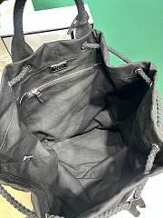 Okify Prada Linen Blend Drawstring Duffel Bag In Black 55x34x34cm - 2