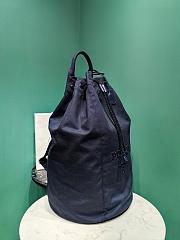 Okify Prada Linen Blend Drawstring Duffel Bag In Blue 55x34x34cm - 5