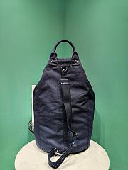 Okify Prada Linen Blend Drawstring Duffel Bag In Blue 55x34x34cm - 3