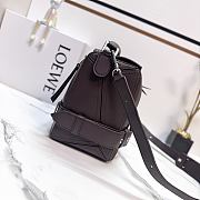 Okify Loewe Large Puzzle Biker Bag In Brown Shiny Calfskin 33x14.7x21.5cm - 3
