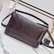Okify Loewe Large Puzzle Biker Bag In Brown Shiny Calfskin 33x14.7x21.5cm - 5