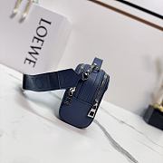 Okify Loewe Mini Crossbody Camera Bag In Satin Calfskin In Dark Blue 18x7x13cm - 4