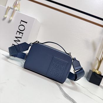 Okify Loewe Mini Crossbody Camera Bag In Satin Calfskin In Dark Blue 18x7x13cm
