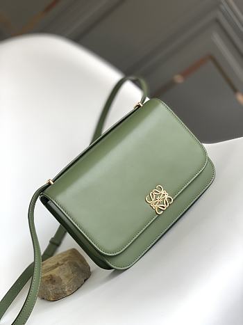 Okify Loewe Goya Bag In Green Silk Calfskin 22.5x16.5x6.5cm
