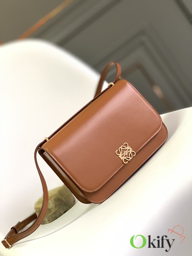 Okify Loewe Goya Bag In Brown Silk Calfskin 22.5x16.5x6.5cm - 1