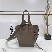 Okify Loewe Compact Hammock Bag In Gray Calfskin 20x19x14cm - 5