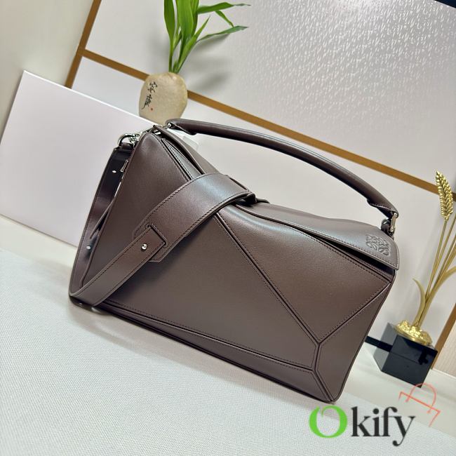 Okify Loewe Large Puzzle Edge Bag In Dark Brown 33x14.7x21.5cm - 1