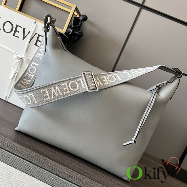 Okify Loewe Cubi Crossbody Bag In Light Gray 44x30x18cm - 1