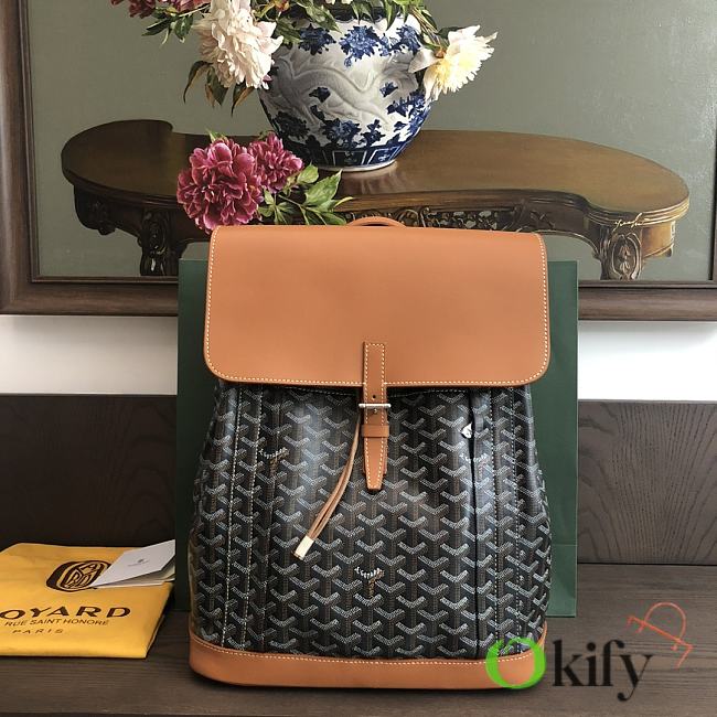 Okify Goyard Alpin Backpack In Black And Brown 30x35x15cm - 1