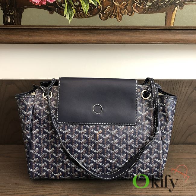 Okify Goyard Rouette Souple Bag In Dark Blue 31x14x23cm - 1