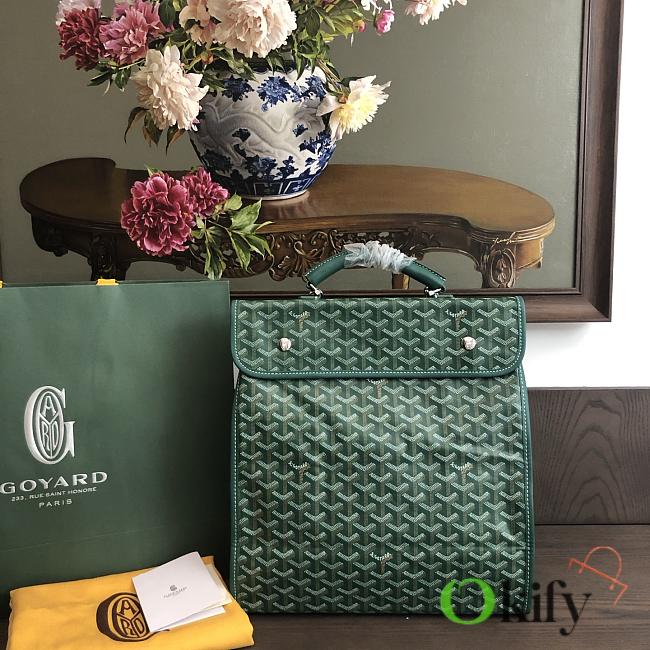 Okify Goyard Saint Leger Backpack In Green 36x33x16cm  - 1