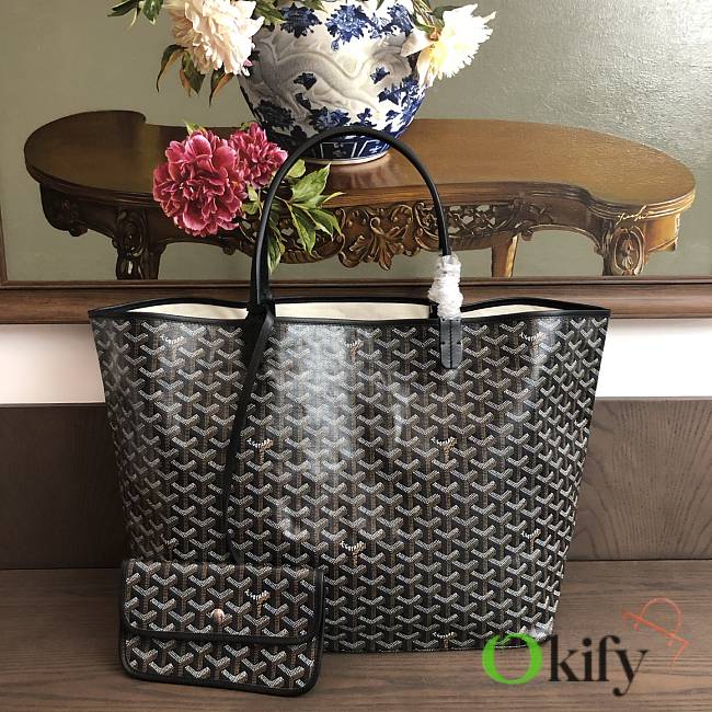 Okify Goyard Saint Louis GM Bag In Black 40x20x32cm  - 1
