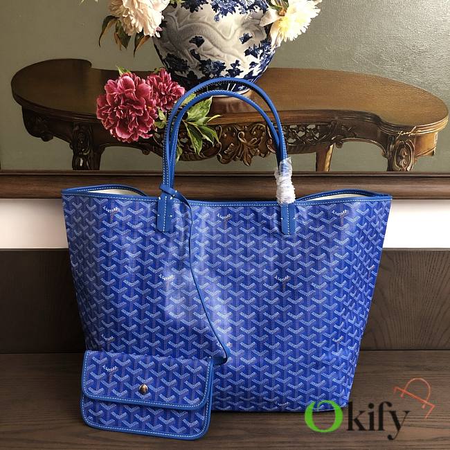 Okify Goyard Saint Louis GM Bag In Blue 40x20x32cm  - 1