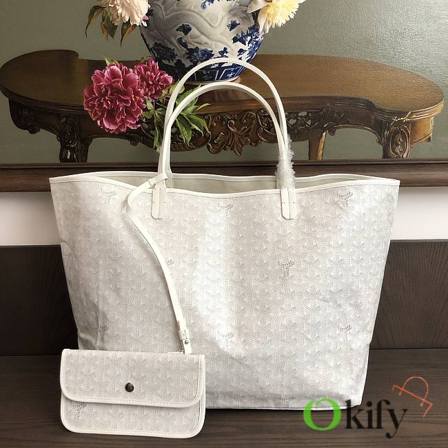 Okify Goyard Saint Louis GM Bag In White 40x20x32cm  - 1