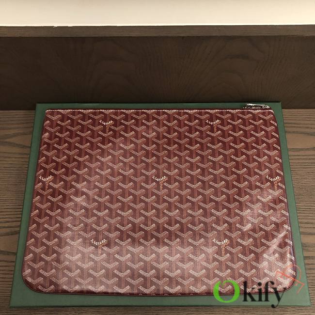 Okify Goyard Senat GM Pouch In Dark Red 40x29cm - 1