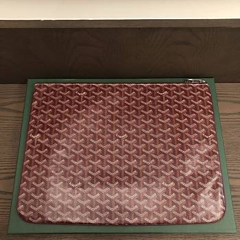 Okify Goyard Senat GM Pouch In Dark Red 40x29cm