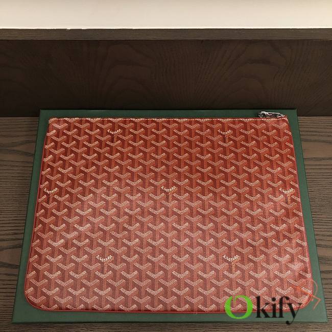 Okify Goyard Senat GM Pouch In Red 40x29cm - 1