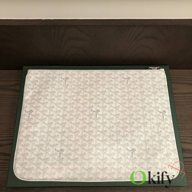 Okify Goyard Senat GM Pouch In White 40x29cm - 1