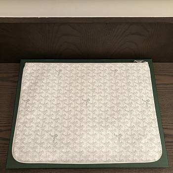 Okify Goyard Senat GM Pouch In White 40x29cm