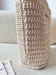 Okify Valentino Small Wicker Tote Bag In White 28x19x9cm - 4