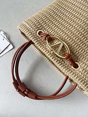 Okify Valentino Small Wicker Tote Bag In Beige 28x19x9cm - 4