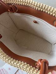 Okify Valentino Small Wicker Tote Bag In Beige 28x19x9cm - 5