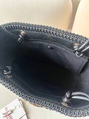 Okify Valentino Small Wicker Tote Bag In Black 28x19x9cm - 6