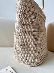 Okify Valentino Large Wicker Tote Bag In White 36x27x16cm - 6