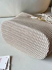 Okify Valentino Large Wicker Tote Bag In White 36x27x16cm - 4