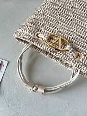 Okify Valentino Large Wicker Tote Bag In White 36x27x16cm - 2