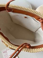 Okify Valentino Large Wicker Tote Bag In Beige 36x27x16cm - 6