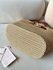 Okify Valentino Large Wicker Tote Bag In Beige 36x27x16cm - 4