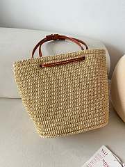 Okify Valentino Large Wicker Tote Bag In Beige 36x27x16cm - 2