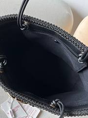 Okify Valentino Large Wicker Tote Bag In Black 36x27x16cm - 3