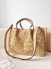 Okify Valentino Large Lace Effect Raffia Tote Bag 35x25x17cm - 4