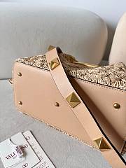 Okify Valentino Small Lace Effect Raffia Tote Bag 25x18x12cm - 6
