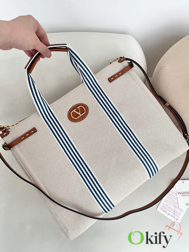 Okify Valentino Garavani Antibes Canvas Bag In Blue 41x33x20cm  - 1
