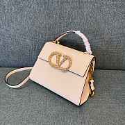 Okify Valentino Garavani Vsling Handbag With Jewel Logo In Cream White 22x17x9cm - 1