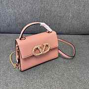 Okify Valentino Garavani Vsling Handbag With Jewel Logo In Pink 22x17x9cm - 4
