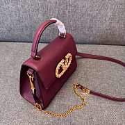 Okify Valentino Garavani Vsling Handbag With Jewel Logo In Dark Red 22x17x9cm - 4